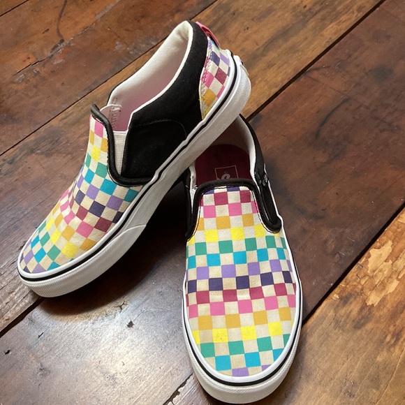 Vans Checkered Womens Well Loved Slip On Shoes -As Is -Lots of wear Left! Size 5 - Picture 3 of 7